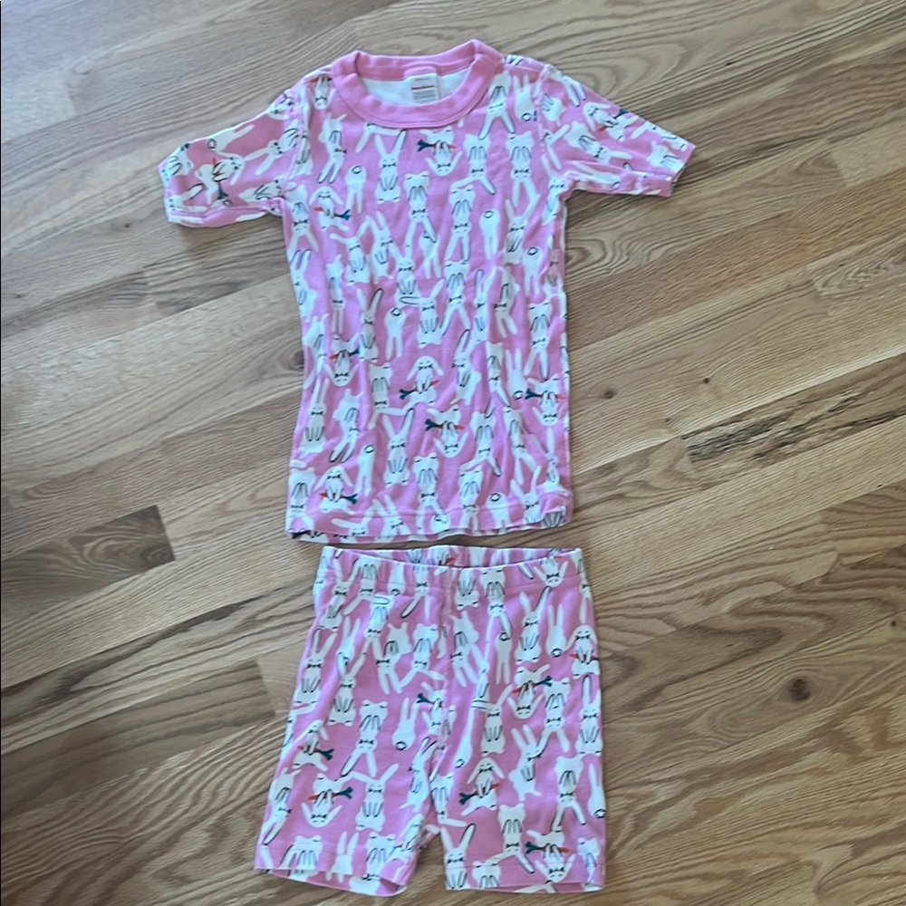 Hanna Andersson Pink Pajama Set Floral Cotton Blend